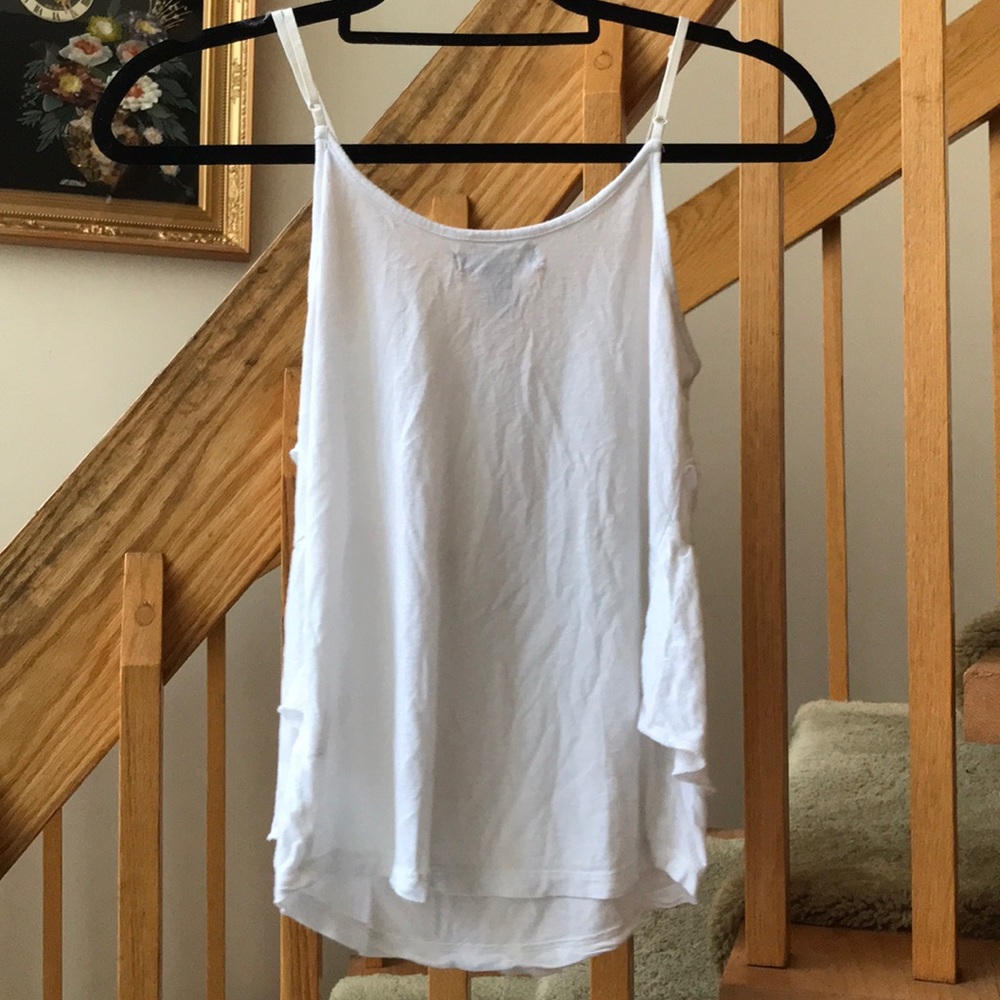 White Ruffled Tank Top - Picture 2 of 2